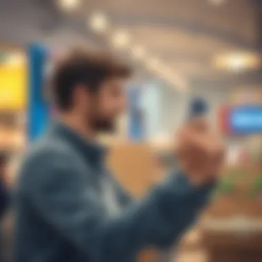 Analyzing Money Transfer Options Person exploring money transfer options