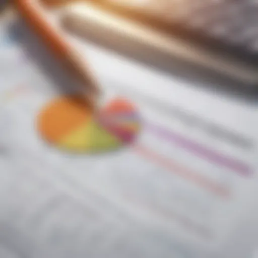 A close-up of financial reports and analysis tools