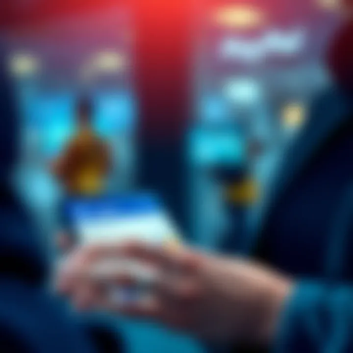 Customer using PayPal on a digital device with bank details