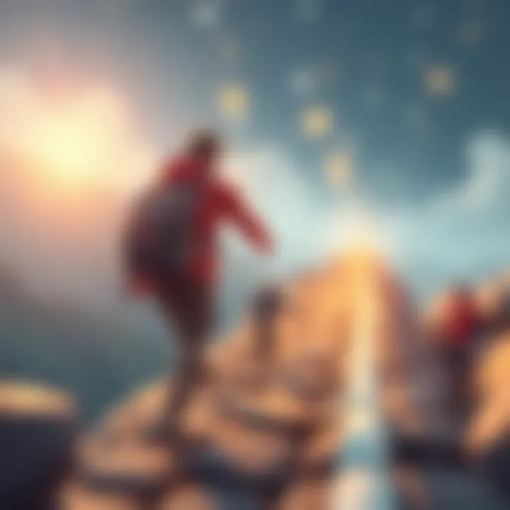 Metaphorical image of overcoming obstacles