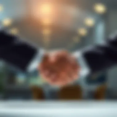 Successful Negotiation Outcome Successful negotiation outcome depicted through handshake