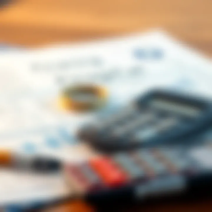 Financing Options Calculator and financial documents for budgeting