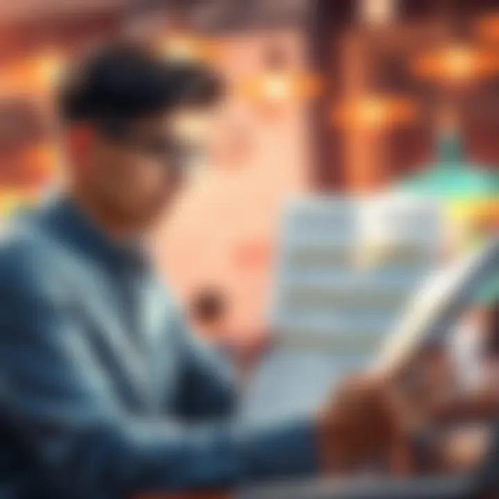 Person analyzing financial documents and comparing loan offers