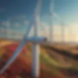 A wind farm showcasing renewable energy production