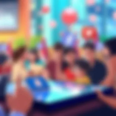 Illustration of community building through social media