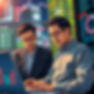 Investors analyzing charts and graphs