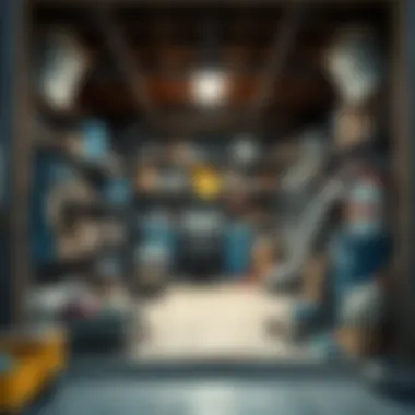 A cluttered garage revealing potential treasures