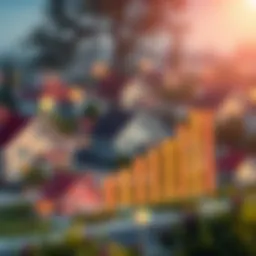 Graph illustrating trends in residential property values