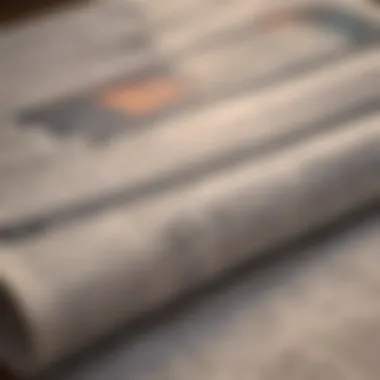 A close-up of a financial newspaper with stock listings and analysis