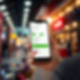 Innovative Mobile Banking Interface Mobile banking interface on a smartphone displaying Wells Fargo application features.