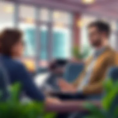 Investment Strategy Consultation Financial advisor discussing investment strategies with a client