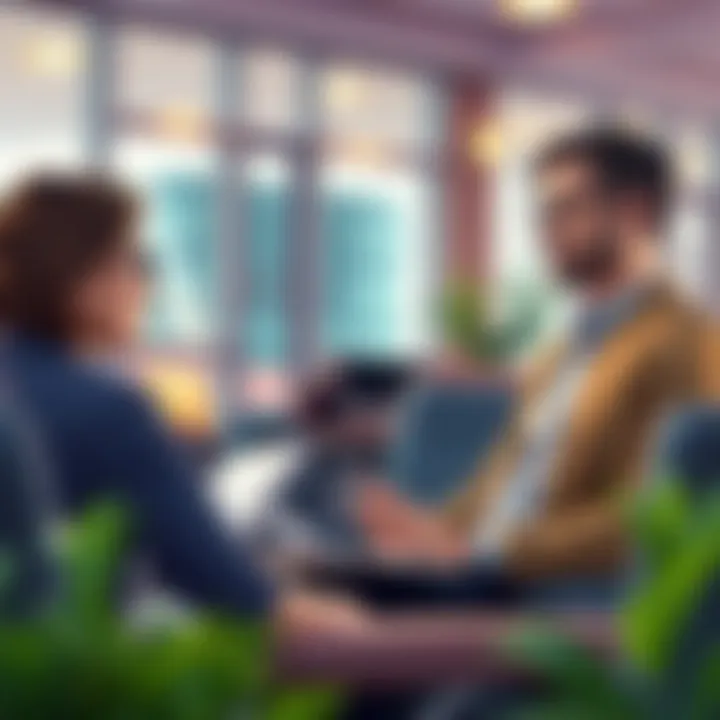 Investment Strategy Consultation Financial advisor discussing investment strategies with a client