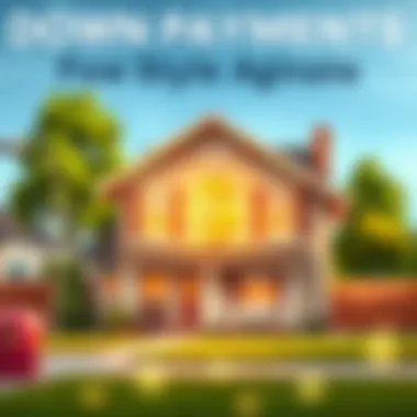 Illustration of a house with a dollar sign symbolizing down payment concepts