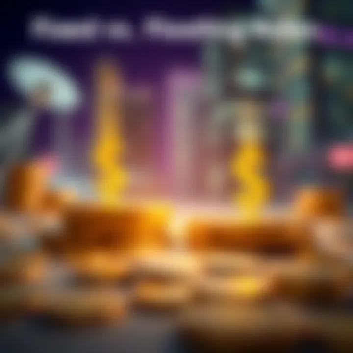 Visual comparison of fixed and floating interest rates