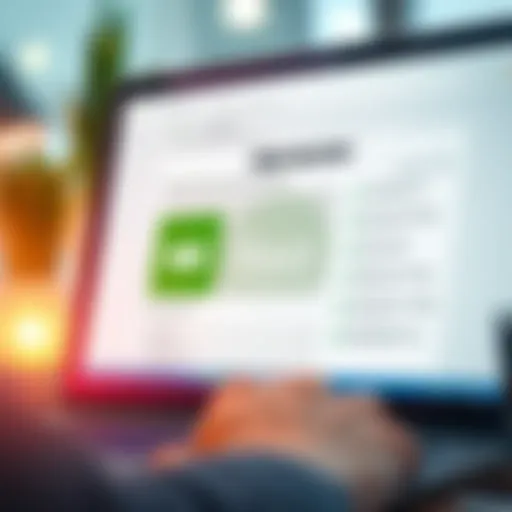 User interface of H&R Block tax software showcasing features for small businesses