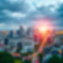 A skyline view of a thriving urban area representing prime real estate locations