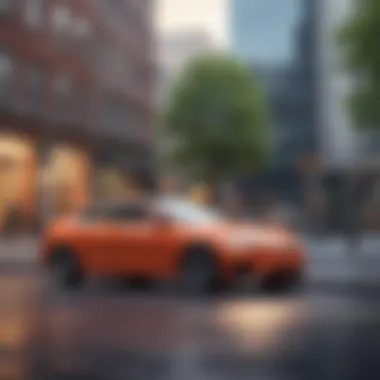 Leasing Choices in Urban Environments A sleek car parked in an urban setting, symbolizing personal leasing options.
