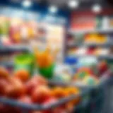 Visual representation of grocery items and rewards
