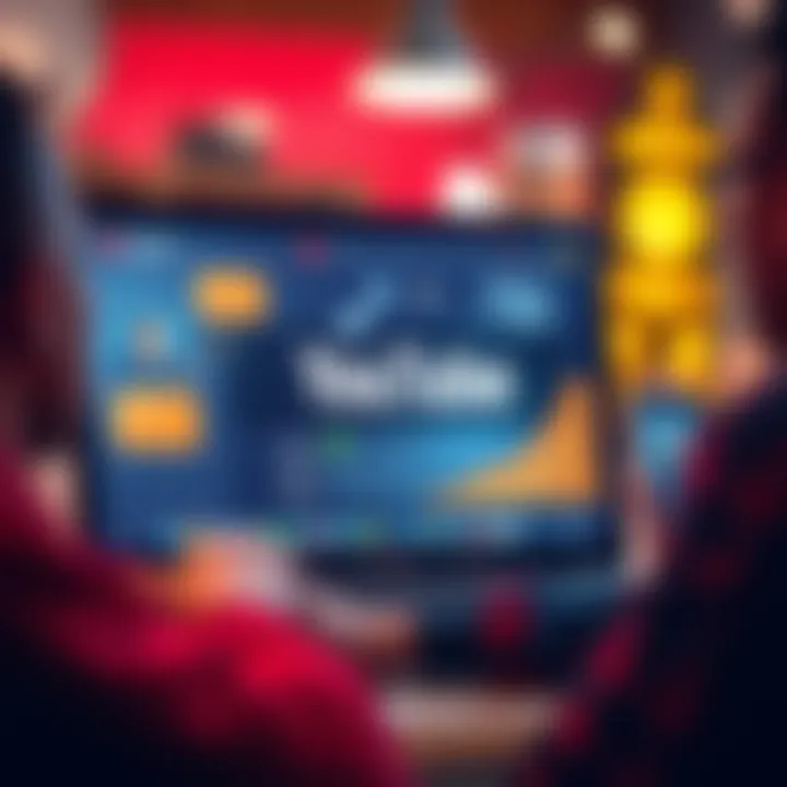 Conceptual image showing the monetization of online content