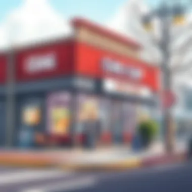 Retail Establishment for Cashing Checks Illustration of a retail establishment offering check cashing services