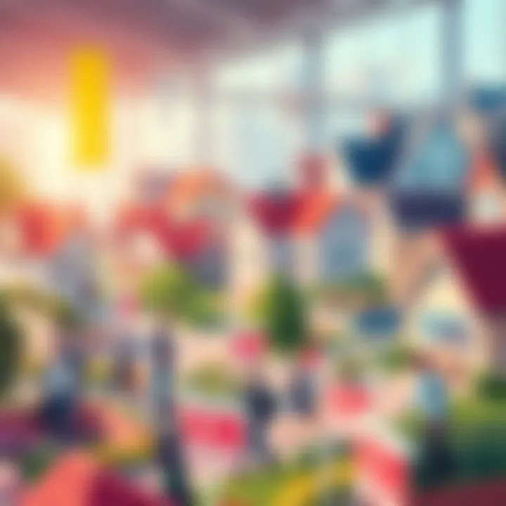 A bustling real estate market showcasing various homes for sale
