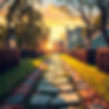 A pathway leading to a house, symbolizing the journey to homeownership