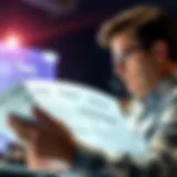 A focused individual reviewing tax documents