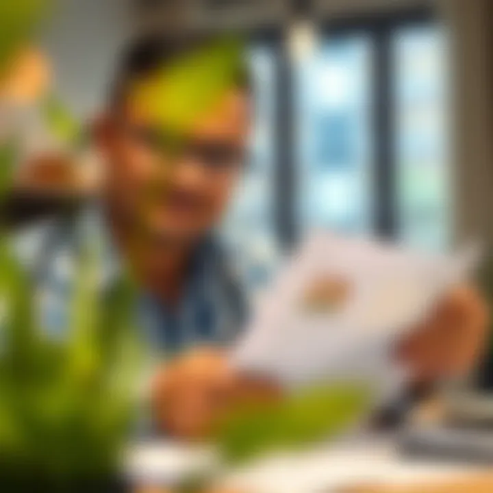 A concerned individual reviewing financial documents