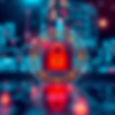 Illustration of digital security symbols