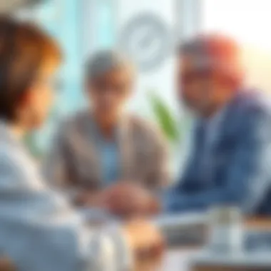 A financial advisor discussing retirement options with clients