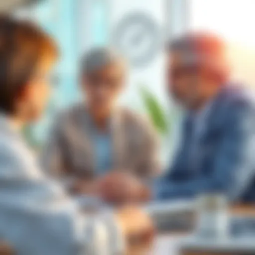 A financial advisor discussing retirement options with clients