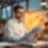 Businessman analyzing financial statements