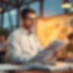 Businessman analyzing financial statements