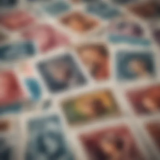 A collection of rare postage stamps displayed in a catalog.