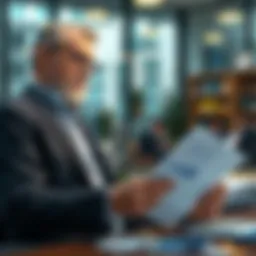 A business owner reviewing financial documents