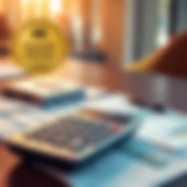 A calculator and financial documents on a table