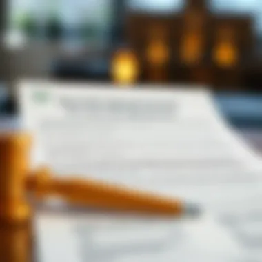 Illustration of a legal document with key components outlined