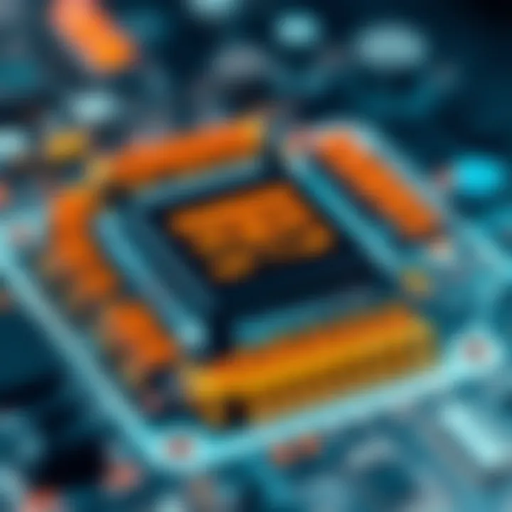 Close-up of advanced semiconductor technology