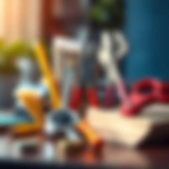 Conceptual image showing tools and strategies for credit repair