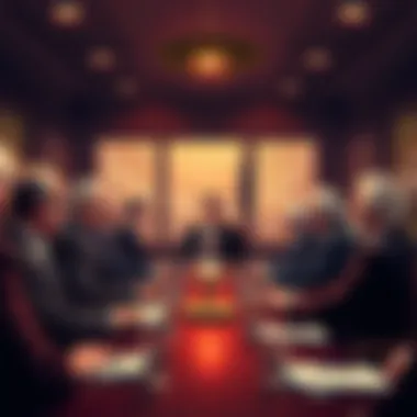 Historical meeting of Trilateral Commission members during a pivotal conference