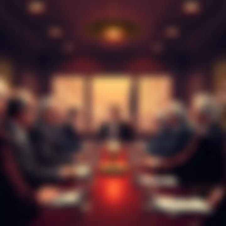 Historical meeting of Trilateral Commission members during a pivotal conference