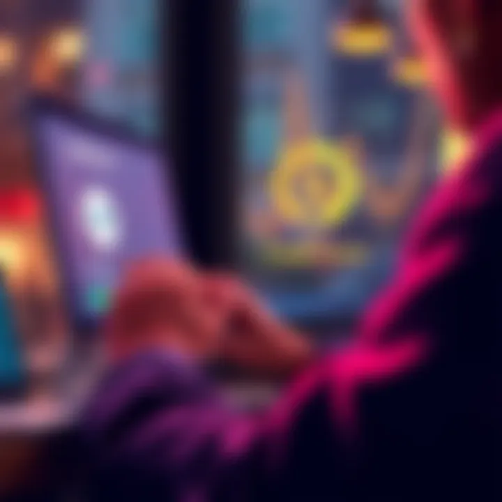 Accessing Your Credit Score Online Illustration of a person accessing their credit score online