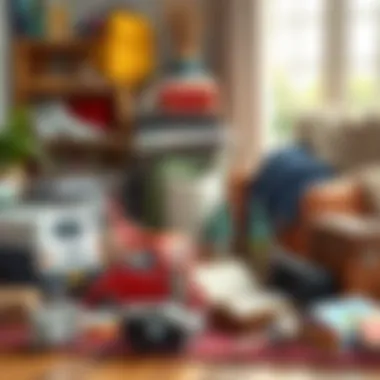 Representation of various personal belongings for contents insurance