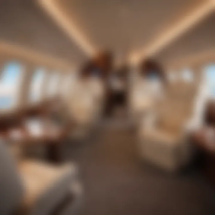 Luxury interior of a rented private aircraft