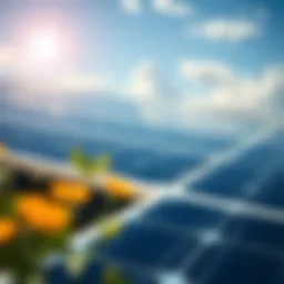 Illustration of photovoltaic cells converting sunlight into electricity