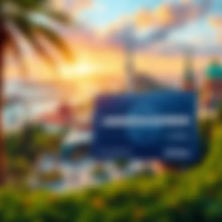 Explore Exceptional Travel Benefits with American Express A stunning travel destination with American Express benefits highlighted