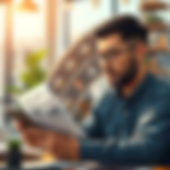 Small business owner reviewing loan options