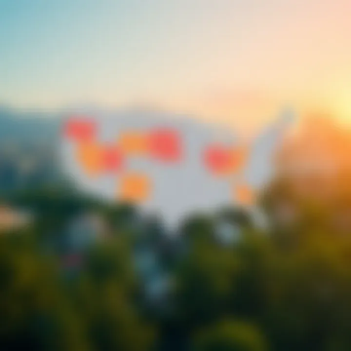 Map showing geographic salary variations